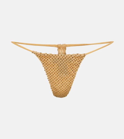 Laquan Smith Embellished Briefs In Gold