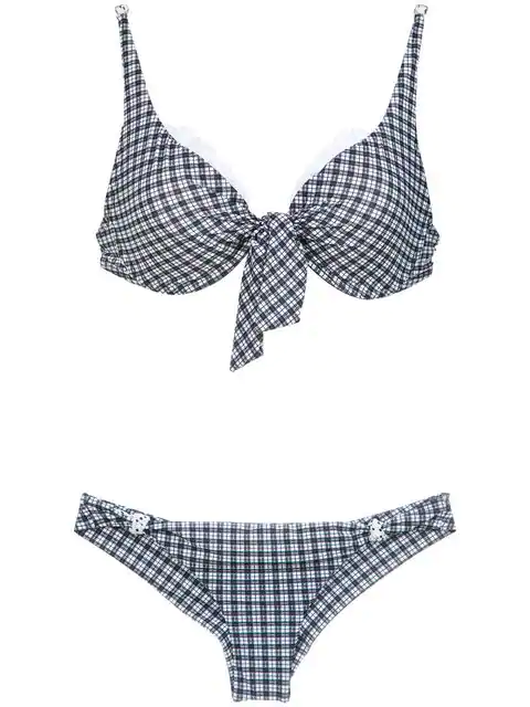 black and white plaid bikini