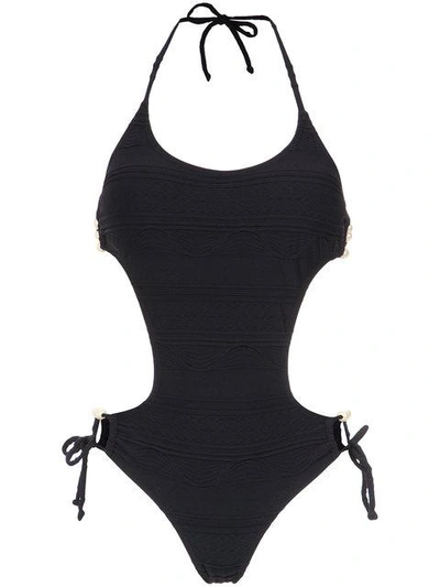 Amir Slama Cut Out Details Swimsuit - Black