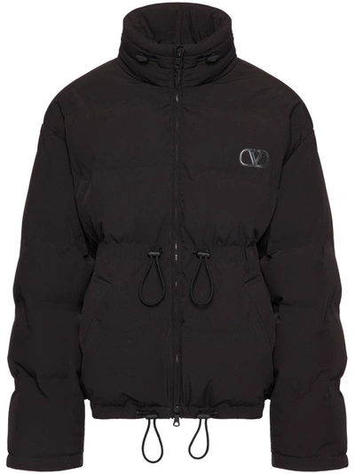 Valentino V Logo Down Jacket In Black