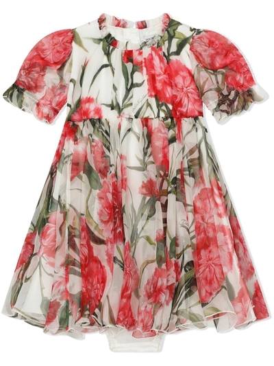 Dolce & Gabbana Babies' Floral-print Chiffon Dress Set In Multicolor