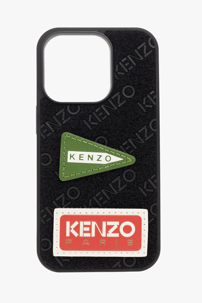 Kenzo Velcro Logo-patch Iphone 14 Case In Black