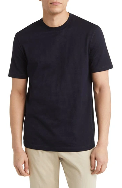 Hugo Boss Waffle-effect Cotton T-shirt In Black