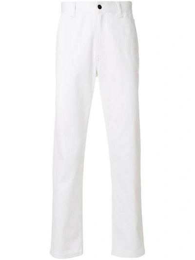 Fendi Embellished Straight Leg Jeans In White