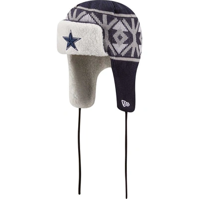 New Era Navy Dallas Cowboys  Knit Trapper Hat