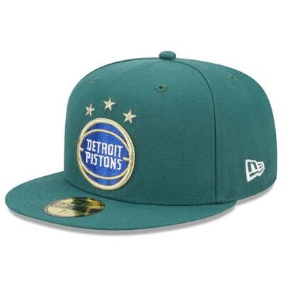 New Era Men's  Green Detroit Pistons 2022/23 City Edition Alternate Logo 59fifty Fitted Hat