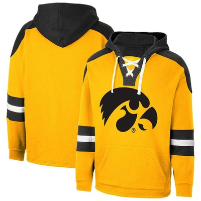 Colosseum Gold Iowa Hawkeyes Lace-up 4.0 Pullover Hoodie