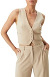 Bardot Calilista Back Belt Vest In Beige