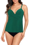 Miraclesuit Allura Rock Solid Crisscross Tankini Top In Malachite Green