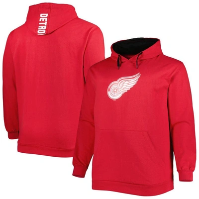 Profile Red Detroit Red Wings Big & Tall Fleece Pullover Hoodie