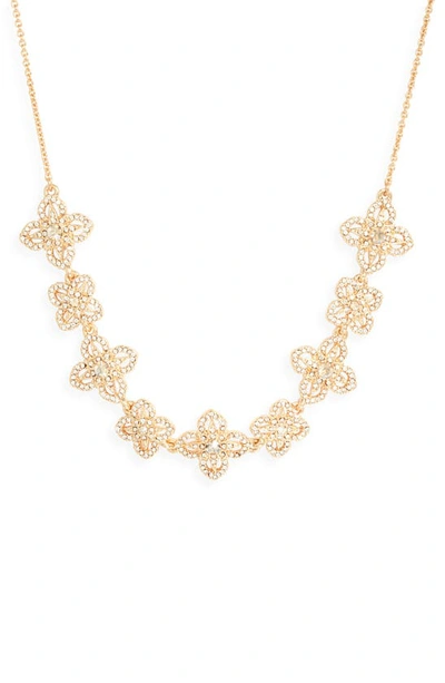 Marchesa Lace Is More Floral Frontal Necklace In Gold/ Cgs/ Cry