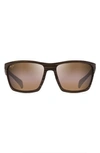 Maui Jim Makoa 59mm Polarized Sport Sunglasses In Matte Brown Woodgrain