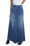 Wash Lab Denim Pieced Denim Maxi Skirt In Vintage Blue