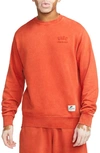 Nike Embroidered French Terry Crewneck Sweatshirt In Red