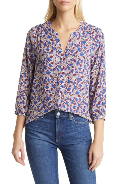 Nydj High-low Crepe Blouse In Charlottes Cove