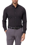 Mizzen + Main Leeward Trim Fit Solid Performance Button-up Shirt In Black