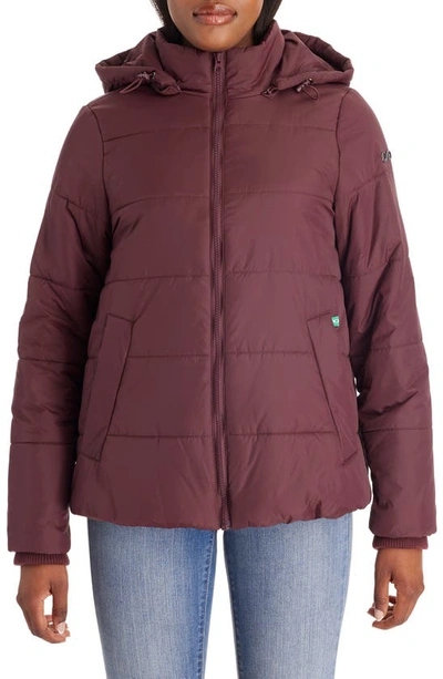 Modern Eternity Leia 3-in-1 Water Resistant Maternity/nursing Puffer Jacket With Removable Hood In Burgundy