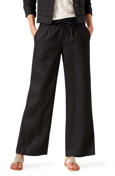 Tommy Bahama Two Palms High Waist Linen Pants In Black