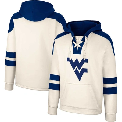 Colosseum Cream West Virginia Mountaineers Lace-up 4.0 Vintage Pullover Hoodie