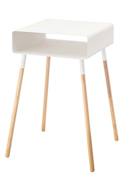 Yamazaki Steel Storage Side Table In White