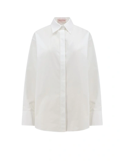 Valentino Cotton-poplin Shirt In White