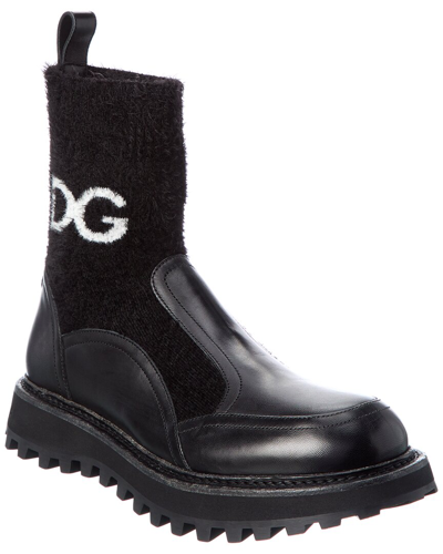 Dolce & Gabbana Leather Boot In Black
