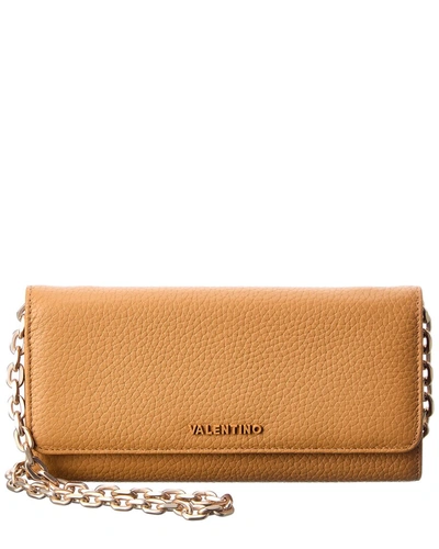 Valentino By Mario Valentino Juniper Leather Wallet On Chain In Brown