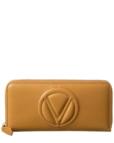 Valentino By Mario Valentino Sofia Leather Zip Around Wallet In Brown