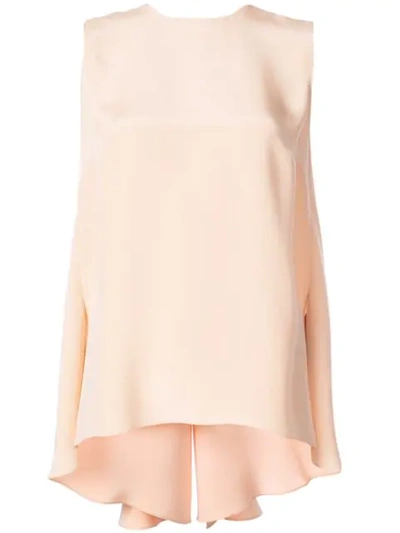 Adam Lippes Knot Back Silk Crepe Top In Neutrals