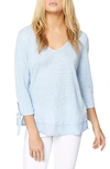 Sanctuary Sylvie Tiered Hem Linen Tee In Bluebell