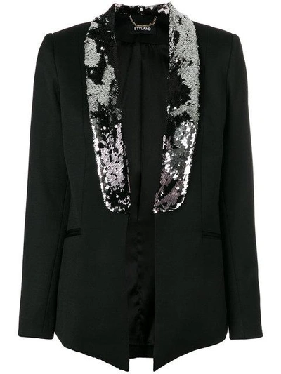 Styland Sequin Embellished Blazer In Black