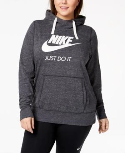 Nike Plus Size Gym Vintage Hoodie In Anthracite/sail