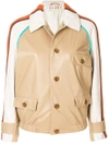 Marni Striped Shoulder Leather Jacket - Brown