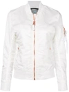 Alpha Industries Zipped Bomber Jacket - White