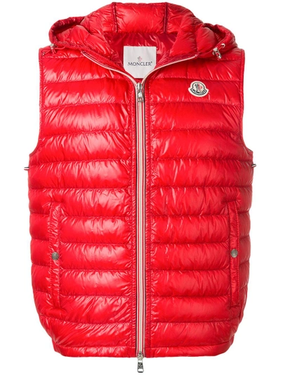 Moncler 'gien' Daunenweste In Red