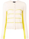 Cashmere In Love Capucine Cropped Striped Cardigan In Neutrals