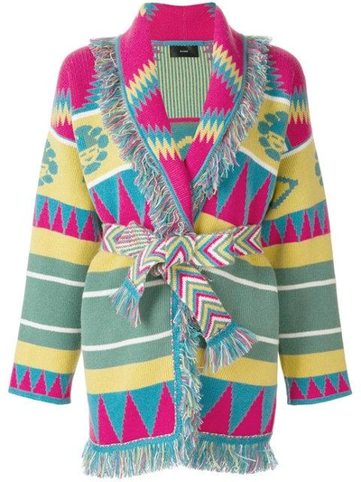 Alanui Pattern Embroidered And Fringe Trim Cardigan - Multicolour