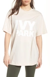 Ivy Park Programme Oversize Logo Tee In Ecru