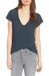 James Perse High Gauge Jersey Deep V Tee In Liquid