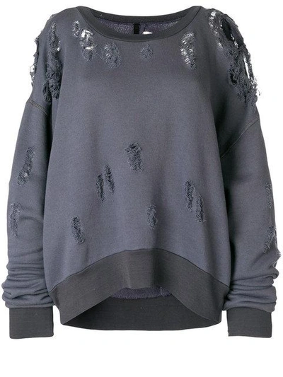 Ben Taverniti Unravel Project Unravel Grey Oversized Distressed Sweatshirt