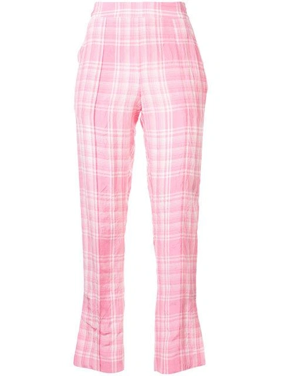 Rosie Assoulin Oboe Plaid Trousers - Pink