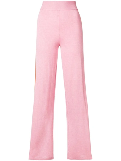 Cashmere In Love Esther Striped Trousers In Pink