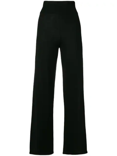 Cashmere In Love Esther Striped Trousers In Black