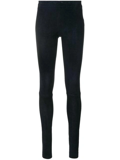 Stouls Skinny Leather Trousers - Blue