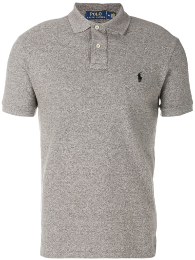 Polo Ralph Lauren Logo-embroidered Polo Shirt In Grey