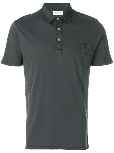 Officine Generale Bd Cotton Polo-shirt In Granite-grey