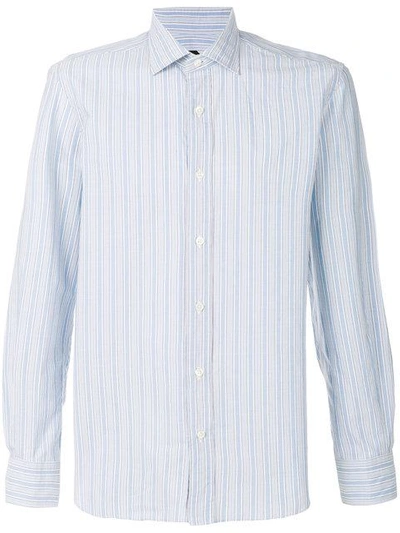 Mp Massimo Piombo Striped Oxford Shirt - Blue