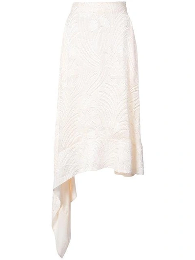 Adam Lippes Asymmetric Midi Skirt In White