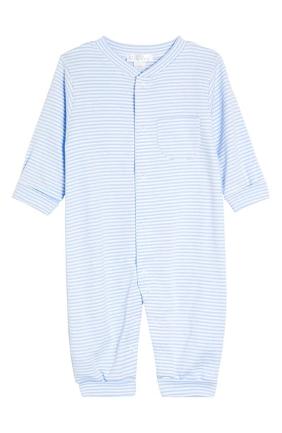 Kissy Kissy Babies' Stripe Pima Cotton Footie In Light Blue