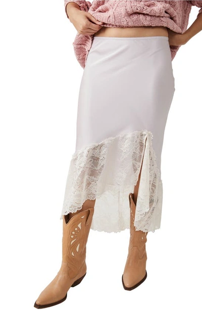 Free People Heart Eyes Lace Half Slip In Lavender Light Combo